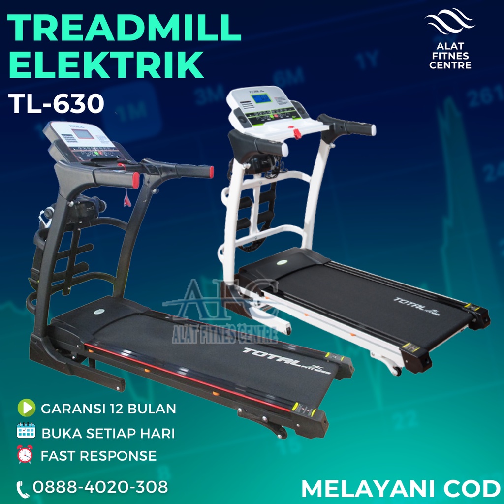 Jual Total Fitness Tl 630 Treadmill Elektrik 3 Fungsi Motor Dc 2 Hp