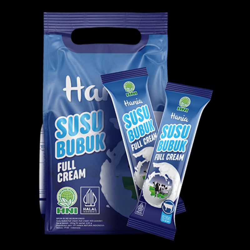 Jual Hania Susu Bubuk Full Cream HNI HPAI || Susu Sapi || Isi 10 Sachet ...