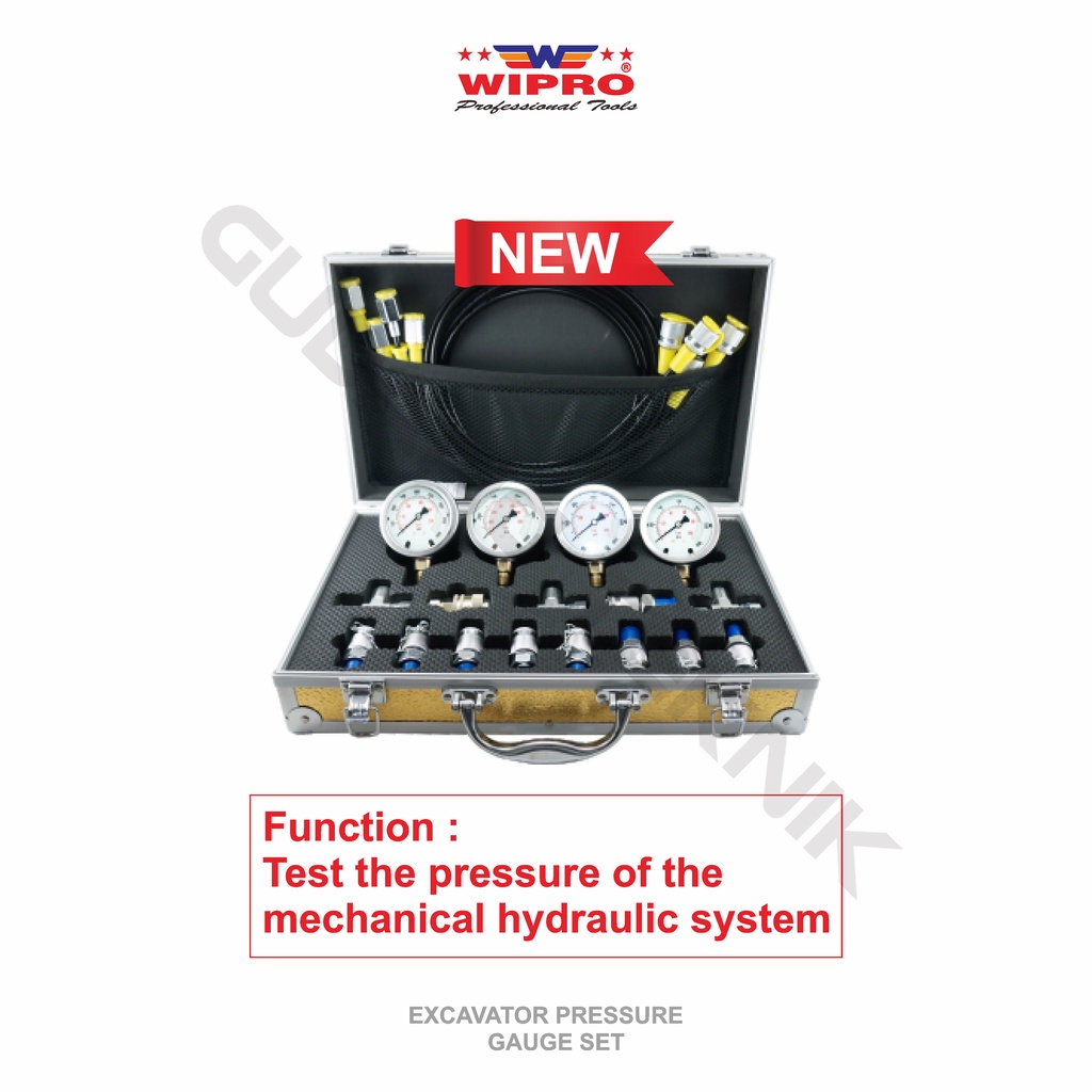 Jual Hydraulic Pressure Gauge Set 4 Mata Alat Berat WIPRO EPG06 / Alat