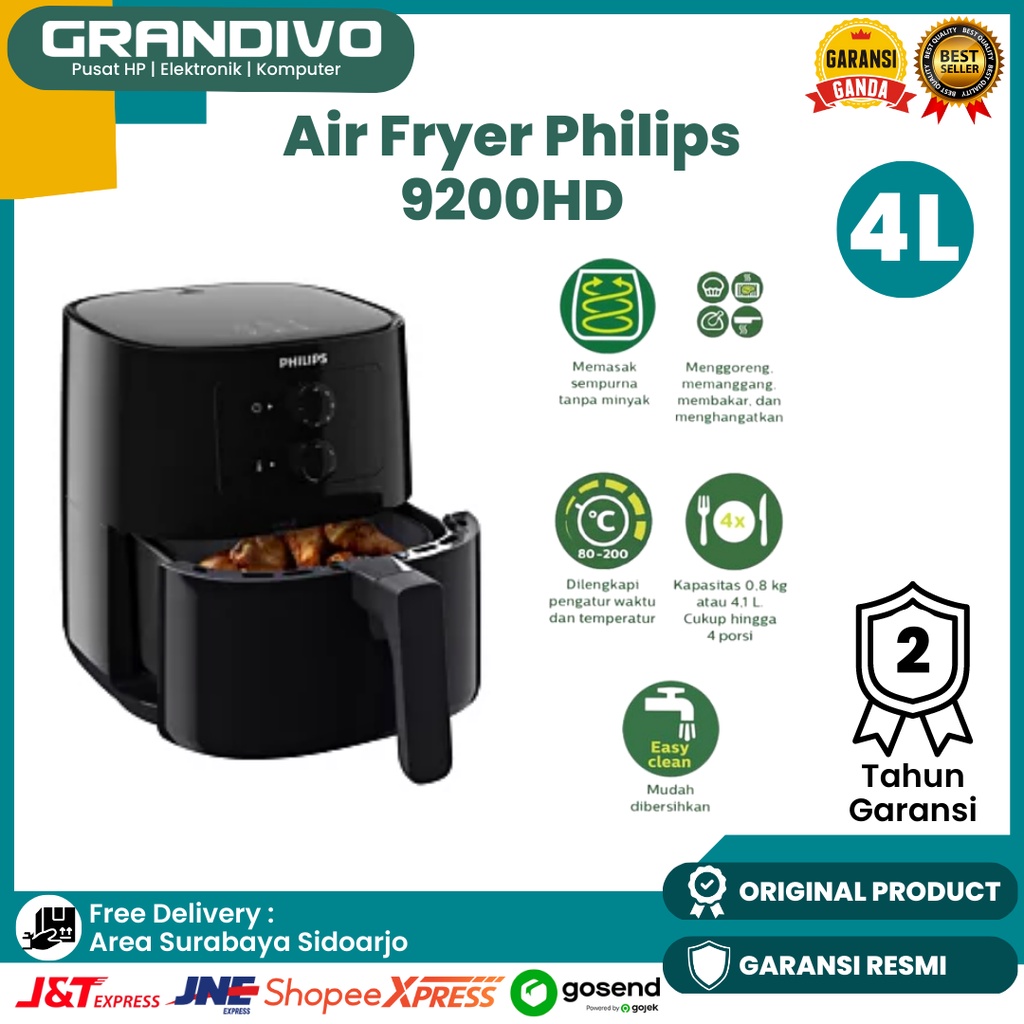 Jual Air Fryer Philips HD9200/90 (Goreng Tanpa Minyak) Garansi Resmi ...