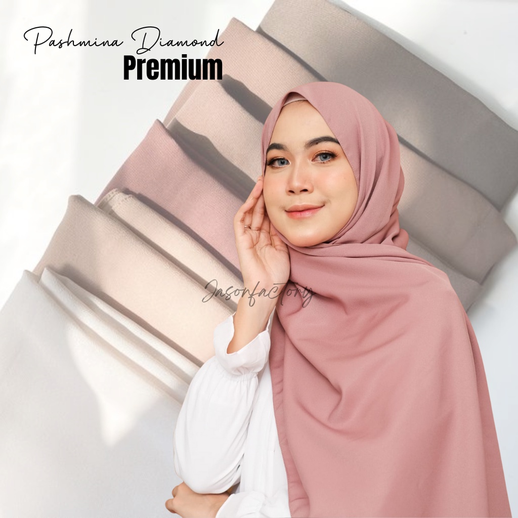Jual KERUDUNG PASMINA DIAMOND ORIGINAL JILBAB PASHMINA PREMIUM UKURAN
