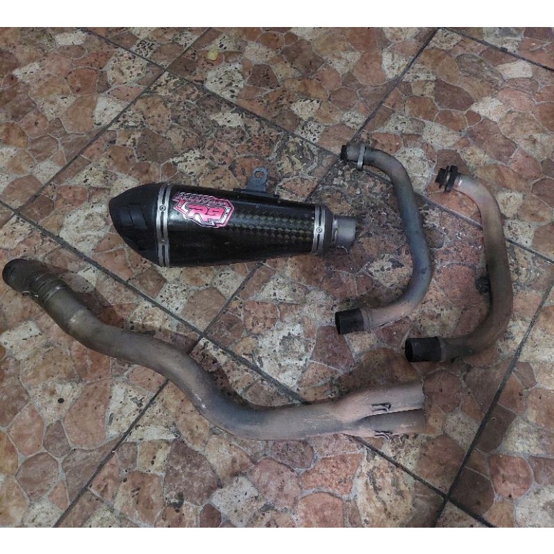 Jual Knalpot R9 Austin Titanium Carbon Original Fullsystem Ninja 250 Fi ...