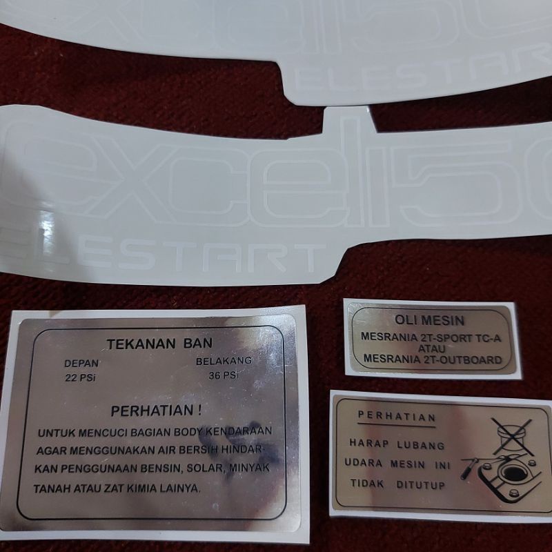 Jual Stiker Label Keterangan Detail Fullset Vespa Excel 150 Elestart ...