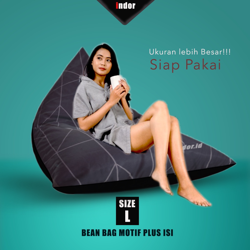 Jual indor.id BEAN BAG Plus isi Size L Lebih BESAR Siap Pakai Bean