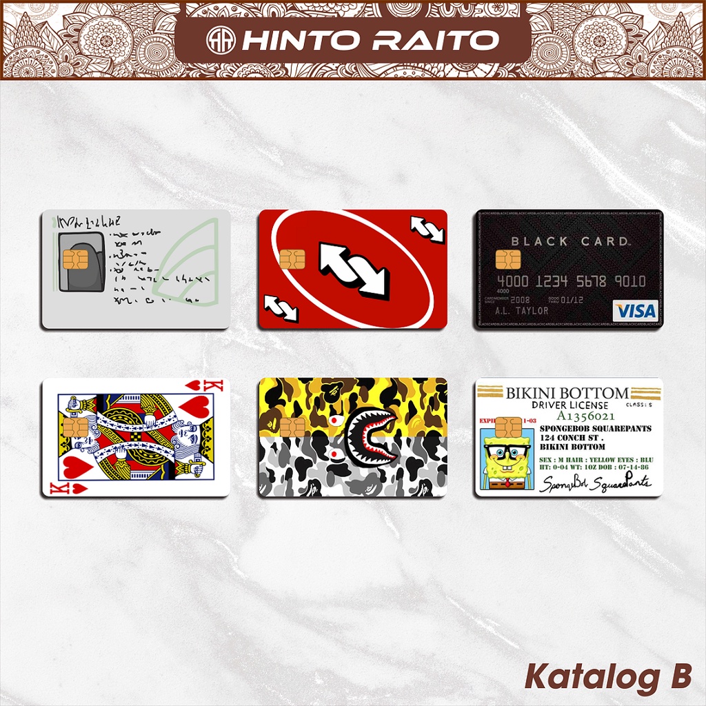 Jual Stiker Kartu Atm Sticker Skin Card Vinyl Emoney Flazz Katalog B Shopee Indonesia