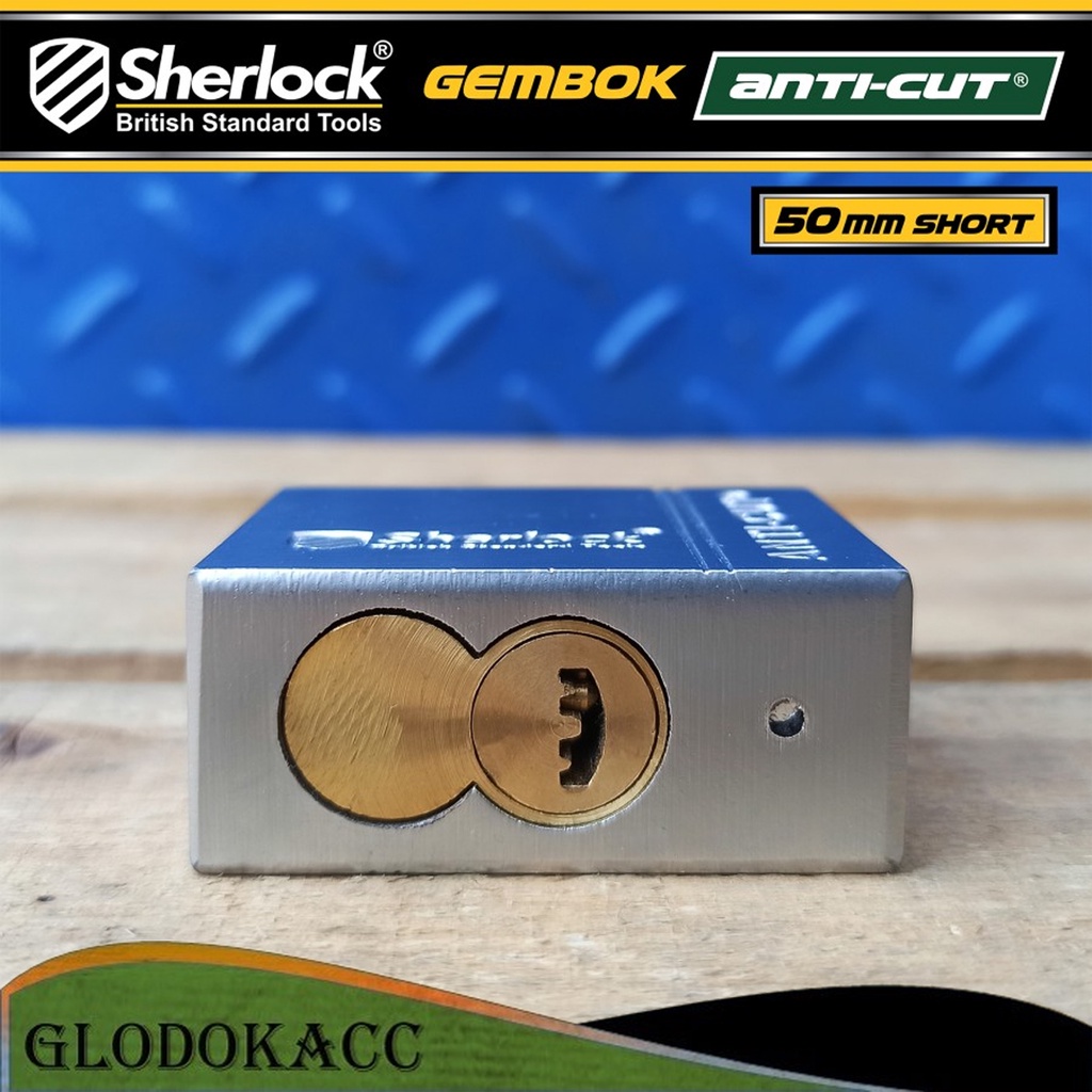 Jual Gembok ANTI CUT 50 Mm Pendek / Sherlock (Body Besi Silinder ...