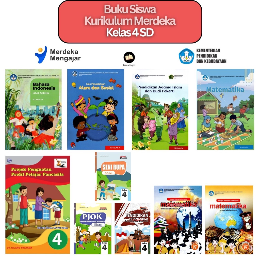 Jual (LENGKAP) PAKET KELAS 4 SD KURIKULUM MERDEKA / TERBARU / Penggerak