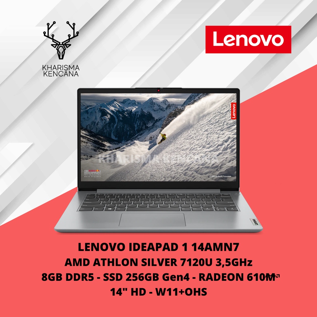 Jual LENOVO IDEAPAD 1 14AMN7 6TID ATHLON SILVER 7120U 8GB 256SSD RDEON 610M W11 OHS Shopee