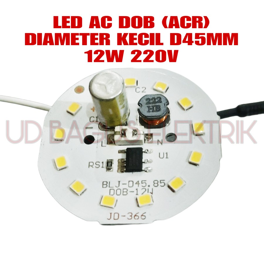 Jual PCB LED AC 12 WATT 220V DOB (ACR) UKURAN PCB KECIL DIAMETER 45MM ...