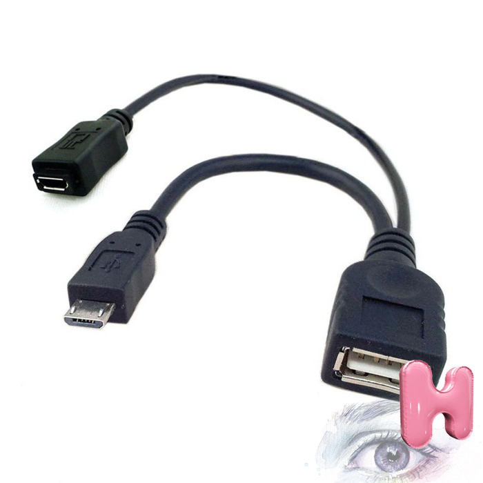Jual [COD] Kabel OTG Dual Port Micro USB to Female Micro USB Female ...