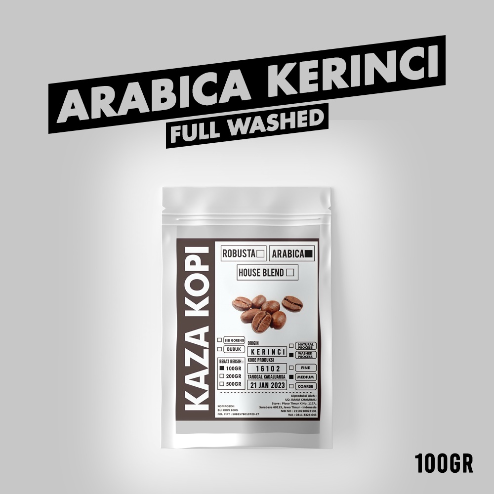 Jual Kopi Arabica Kayu Aro Kerinci Full Washed 100 gr | Shopee Indonesia
