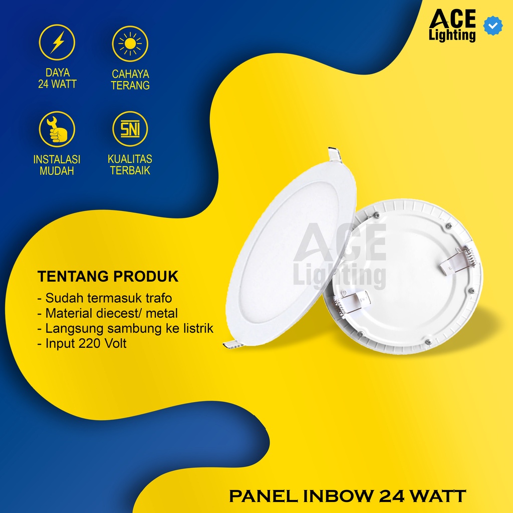 Jual Lampu downlight panel led Inbow 24 Watt lampu plafon downlight 24 ...
