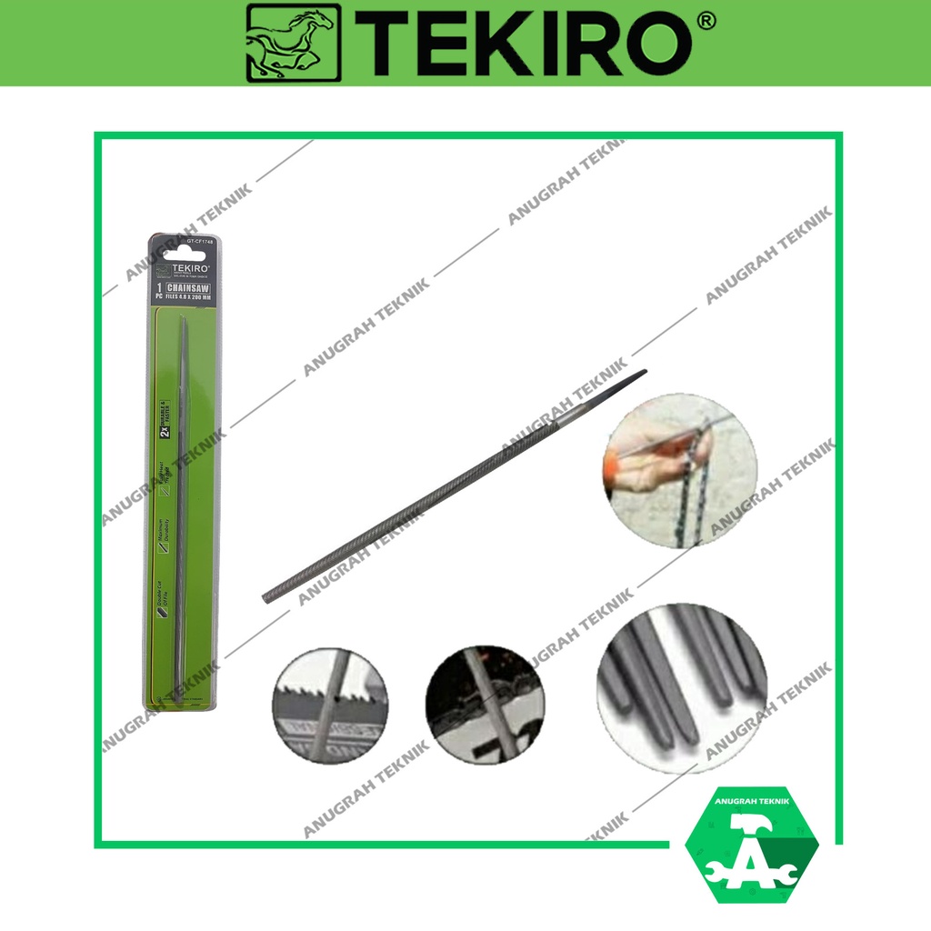 Jual Tekiro Kikir Chainsaw / Kikir Bulat 4.8 x 200mm Kikir Rantai Chain ...