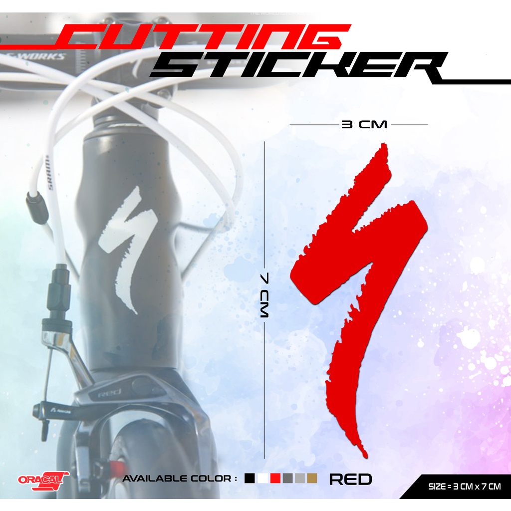 Jual Cutting Sticker Frame | Head Tube Sepeda Specialized S-works Logo ...