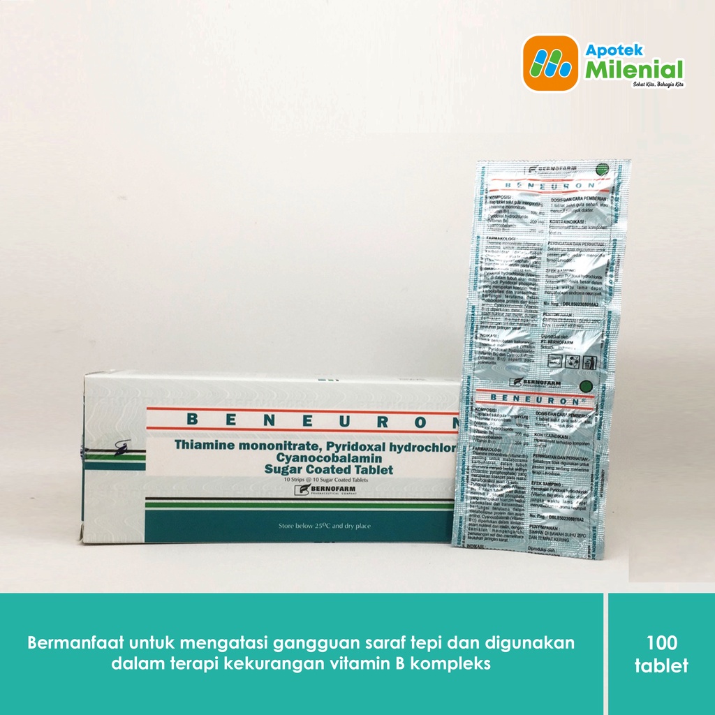 Jual Beneuron Vitamin B1, B6, B12 Isi 100 Tablet (box) | Shopee Indonesia