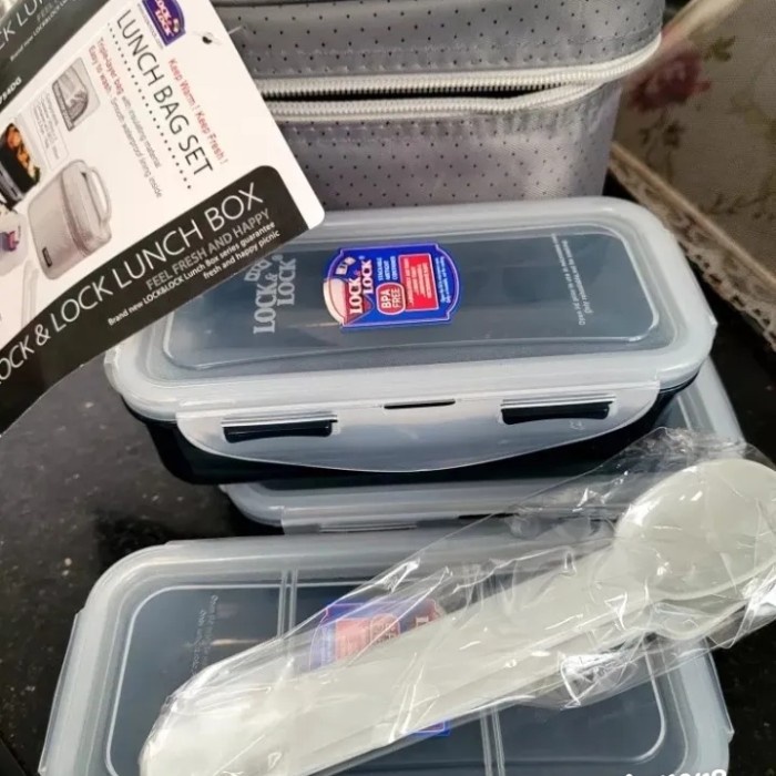 Jual LOCK AND LOCK LUNCH BOX 3PCS SET TEMPAT BEKAL MAKAN PALING BARU
