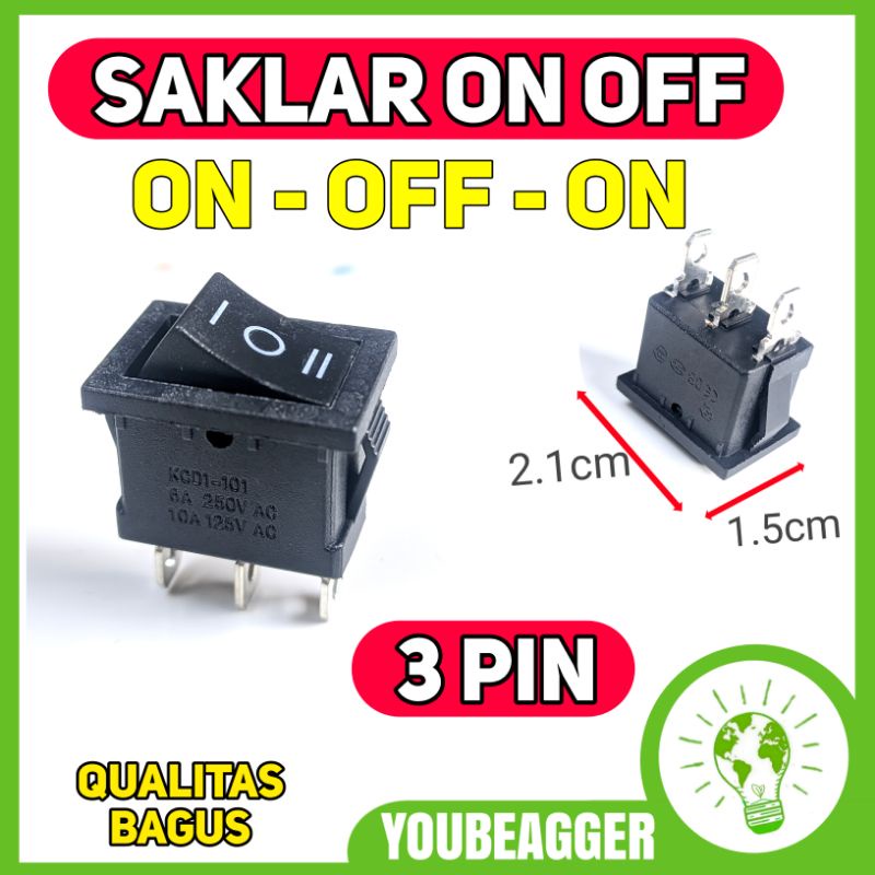 Jual Switch on off 3 PIN ON OFF ON | Shopee Indonesia