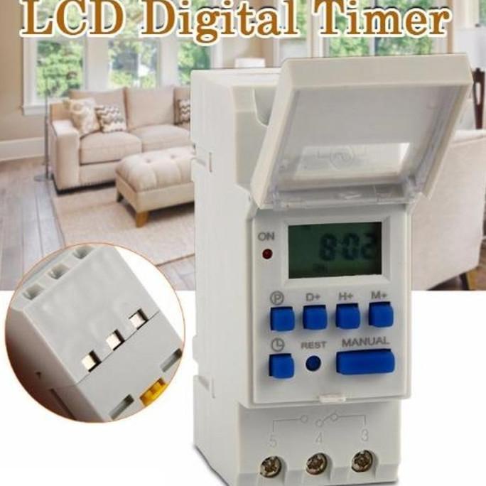 Jual Digital Timer AC 220-240V LCD Power Programmable DIN Time Switch ...