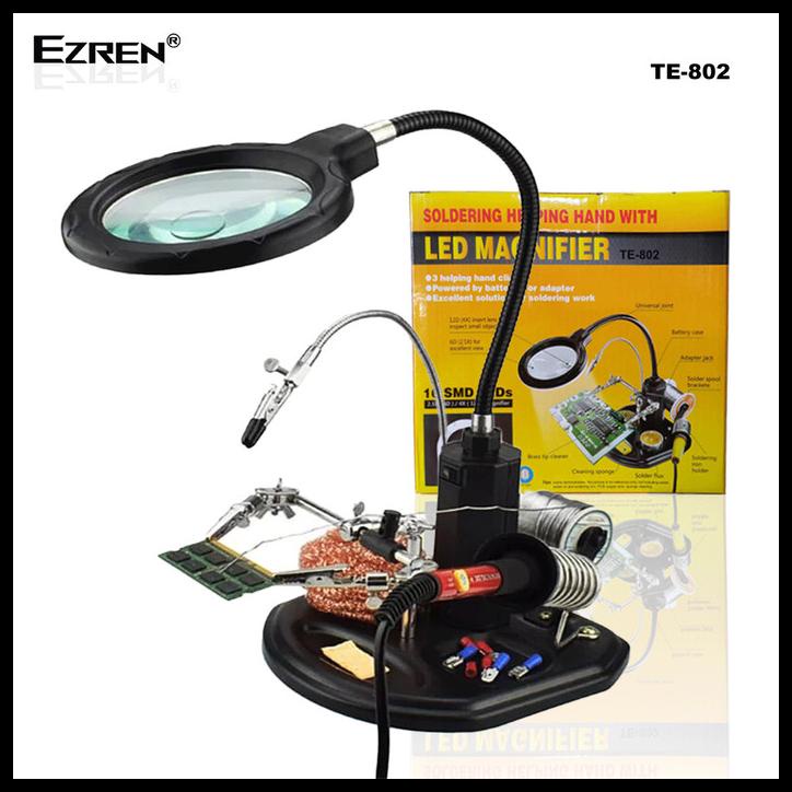 Jual Ezren Te Alat Pegangan Solder Helping Hand Kaca Pembesar