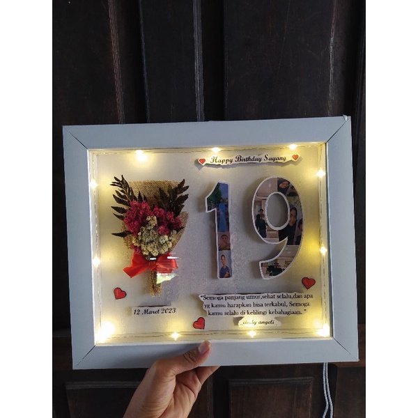 Jual Kado Ultah|Anniversary|Wisuda|Wedding Frame photo & LED | Shopee ...