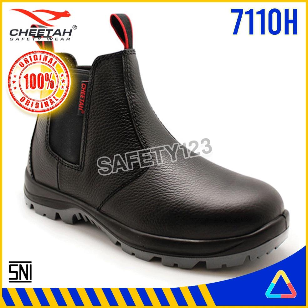 Jual Cheetah 7110h Sepatu Safety Shoes 7110 H Hitam Black Elastic Karet