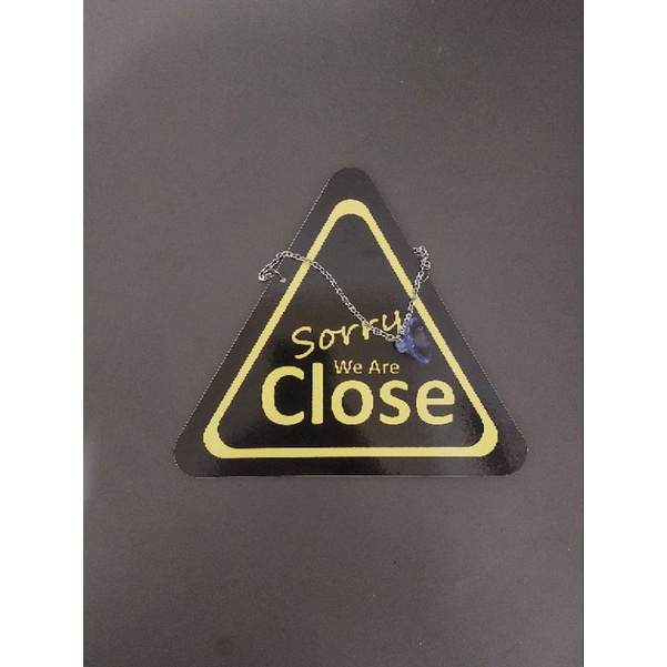 Jual TANDA OPEN/CLOSE SEGITIGA PINTU TOKO KUNING HITAM UKURAN 20 CM ...
