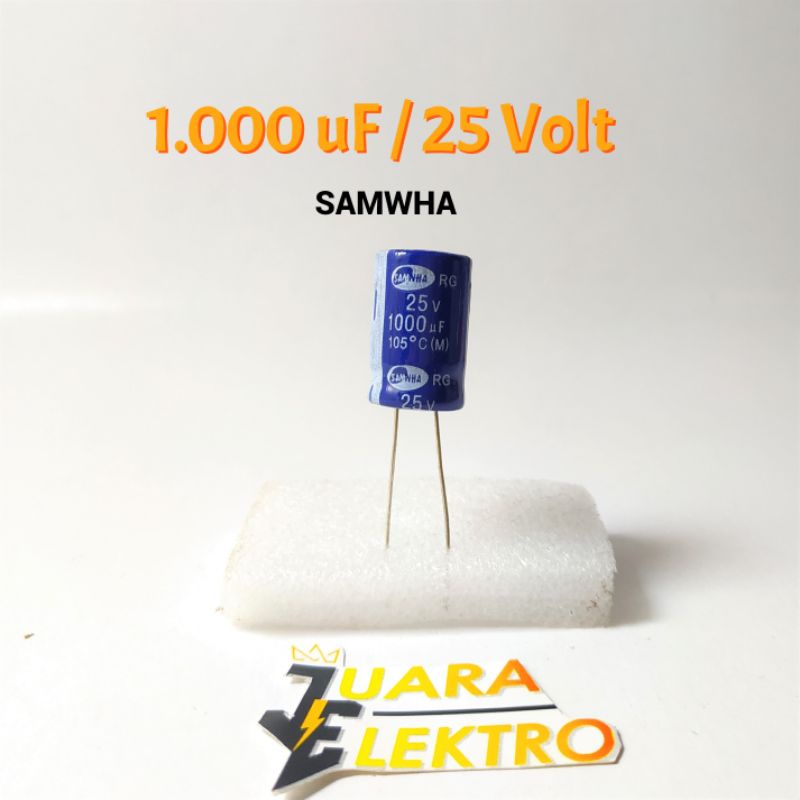 Jual Kapasitor Elco 1000uf 25v Elko 1000 Uf25 Volt Samwha Biru Coklat Shopee Indonesia 0637