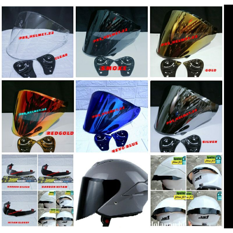 Jual Visor Flat Iridium Helm Jitsu Js Paket Spoiler Bonus Stiker