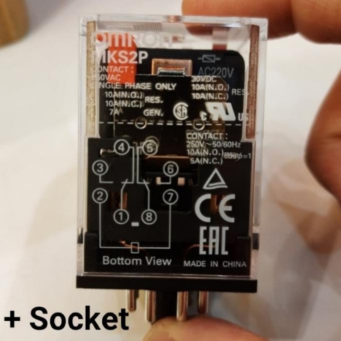 Jual ORIGINAL Relay OMRON MKS2P / MK2P-1 220V + Socket Relay 8ap ...