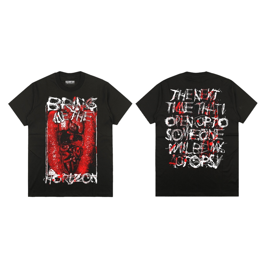 Bring Me The Horizon Official Band T-Shirt - Photo Montage Logo, Men's Black, 100% Cotton, Size XXL