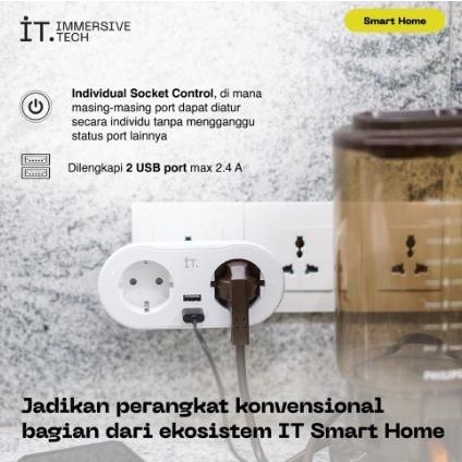 Jual It Ps02 Smart Power Socket Dual Plug Usb Wifi Strip Colokan ...