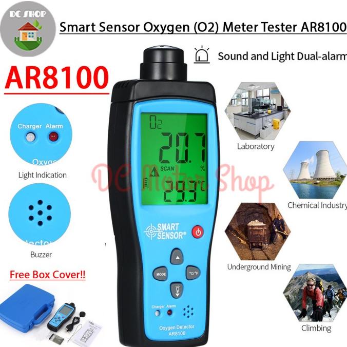 Jual Oxygen Detector Smart Sensor AR8100 Handheld O2 Oksigen Meter ...
