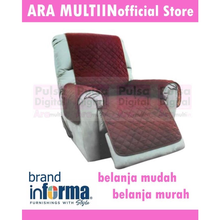 Jual Informa Sarung Pelindung Sofa Recliner Protector 1 Seater Wine ...