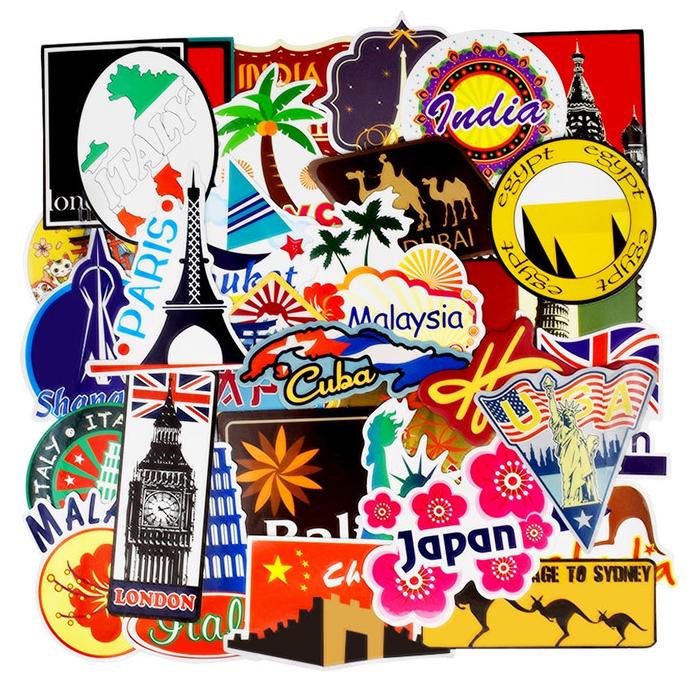 Jual Stiker Koper Rimowa Desain Negara Dunia Travel 100 Pcs | Shopee ...