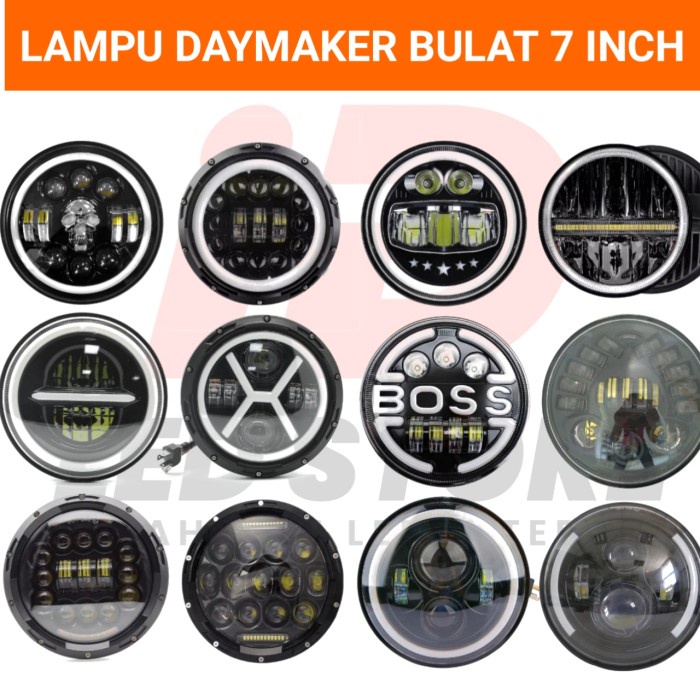 Jual Lampu LED Daymaker 7 inch Headlamp DRL kuning Pnp Jimny katana ...