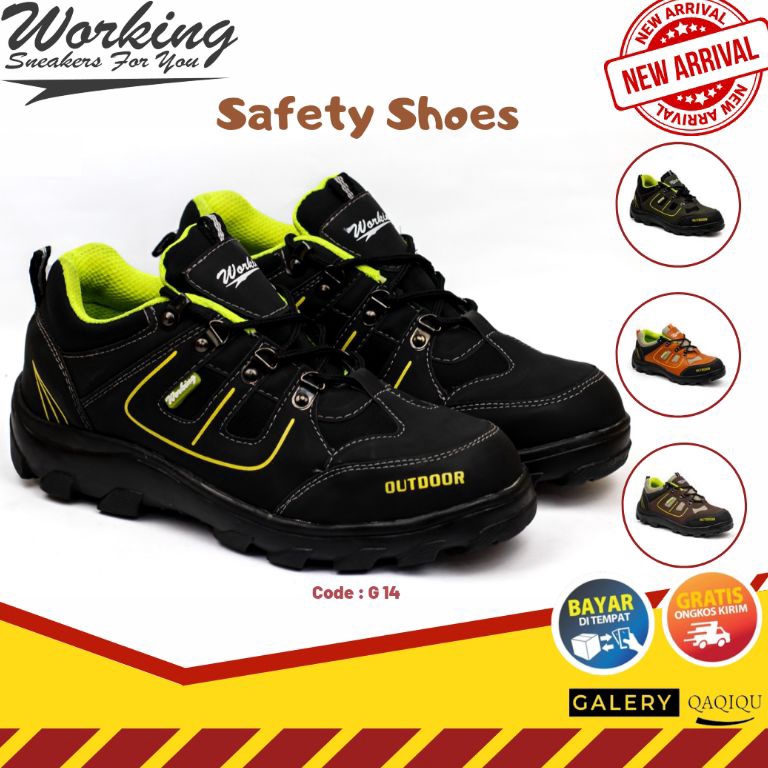Jual Shopee brand Sepatu Safety Ujung Besi Kerja Proyek Hiking Riding ...