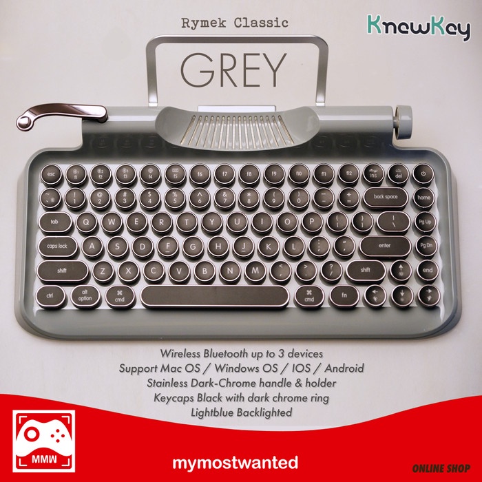 Jual KNEWKEY Rymek GREY CLASSIC limited Bluetooth Mechanical Keyboard ...