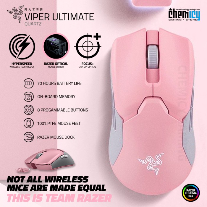 Jual Razer Viper Ultimate Quartz Pink Hyperspeed Wireless Gaming Mouse ...