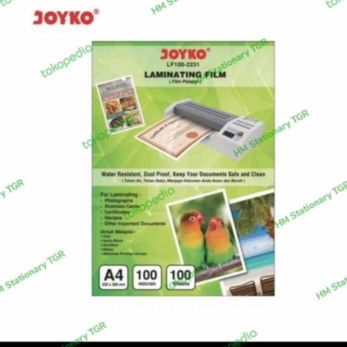 Jual Promo Plastik Laminating A4 Joyko 100 Micron (100 Lembar) Shopee