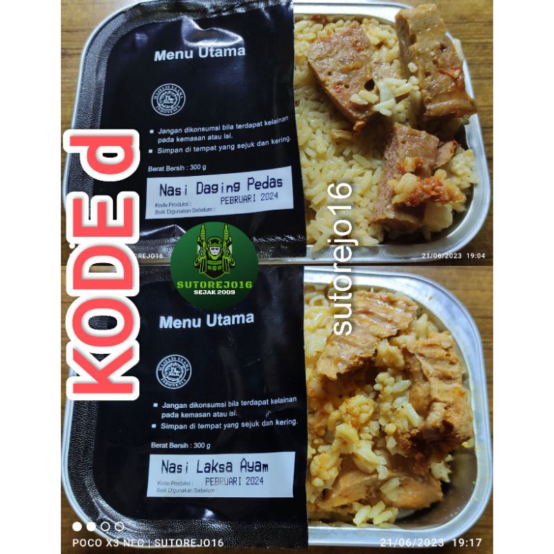 Jual nasi ransum makanan tambahan darurat mre meal ready to eat ...