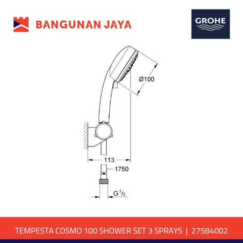 Jual Spesial Grohe Tempesta Cosmo Shower Set Sprays Shopee Indonesia