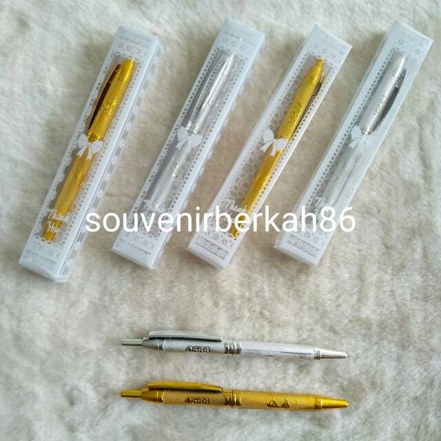 Jual Souvenir Pulpen Emas Perak Bunga Kemasan Mika Motif Pcs Souvenir Pernikahan Pulpen