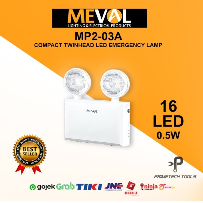 Jual Terlaris Meval Mp2-03A Compact Twin Head Led Emergency Lamp ...