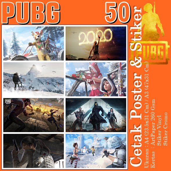 Jual Sticker Poster PUBG | Perang | War | Mobile | Game | Games ...