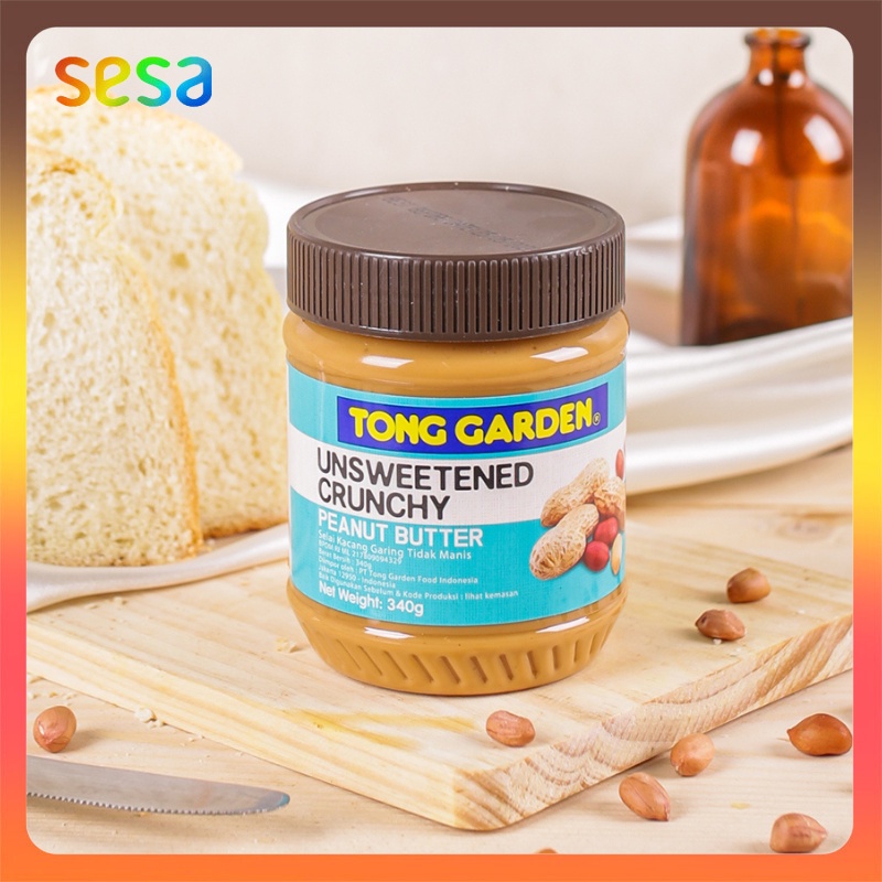 Jual Tong Garden Unsweetened Crunchy Peanut Butter 340 g (Selai