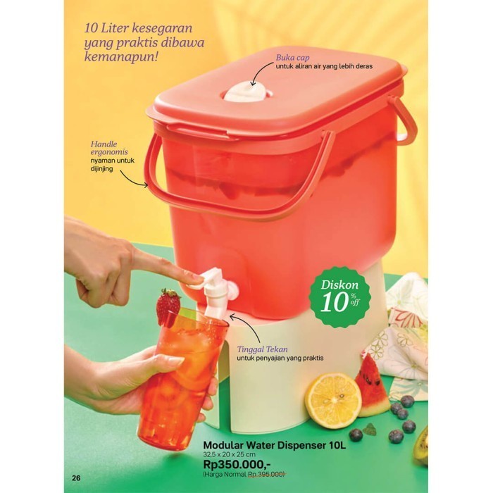 Jual Tupperware Modular Water Dispenser 10L Dispenser Air | Shopee ...