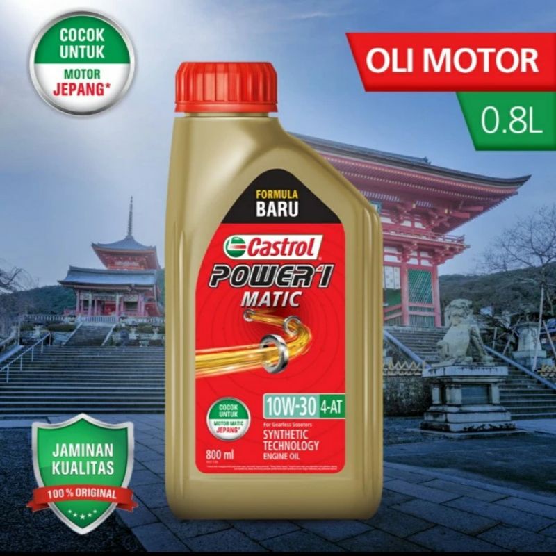 Jual Oli Mesin Motor Castrol POWER1 Matic 10W-30 Kemasan 0.8L Liter ...