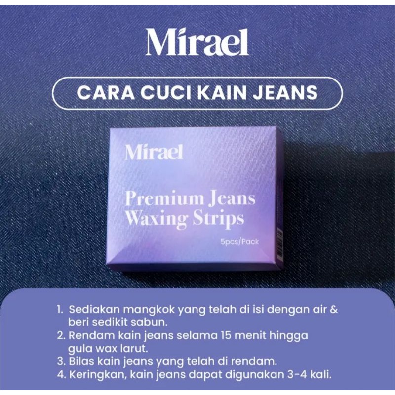 Jual MIRAEL KAIN JEANS untuk waxing isi 5 picis (dus ungu) Shopee