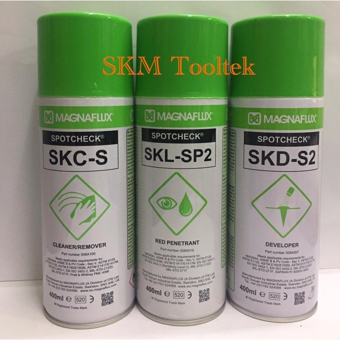 Jual Magnaflux Spotcheck Cleaner/Remover, Red Penetrant & Developer ...