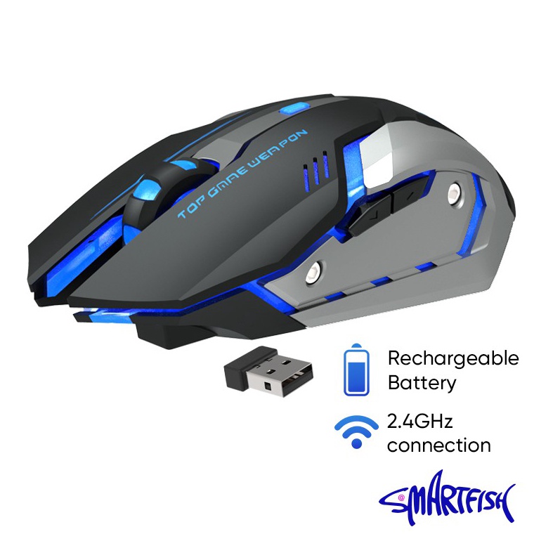 Jual 54 Smartfish Gaming Mouse Wireless Rechargeable 1600DPI Terkini ̿ ...
